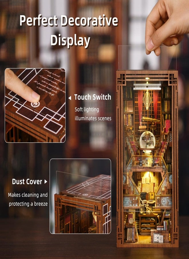 CCCDF DIY Book Nook Kit, DIY Miniature Dollhouse Booknook Kit, 3D Wooden Puzzle Bookend Bookshelf Insert Decor with LED Light for Teens and Adults (Beyond Library) - Image 3